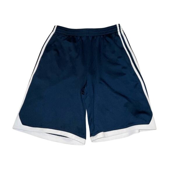 Adidas Navy Blue Athletic Shorts With White Stripes Size L 14/16 - Picture 1 of 3